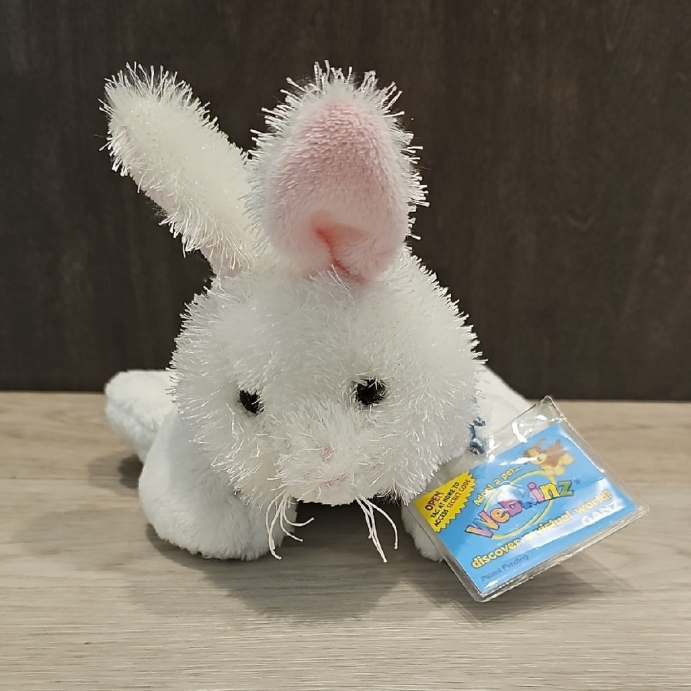 Webkinz White Bunny Rabbit Plush With Used / Activated Tag -‎ Code Will Not Work